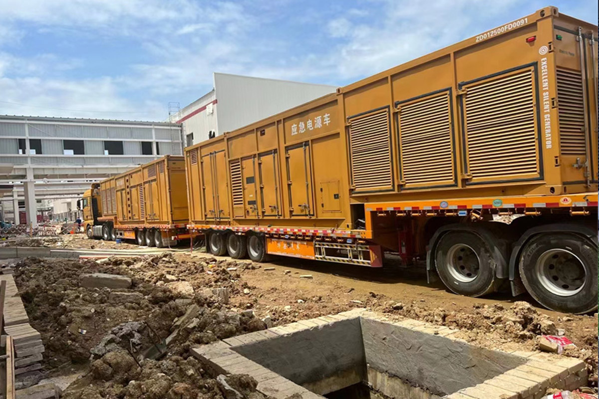 启东发电机租赁施工现场
