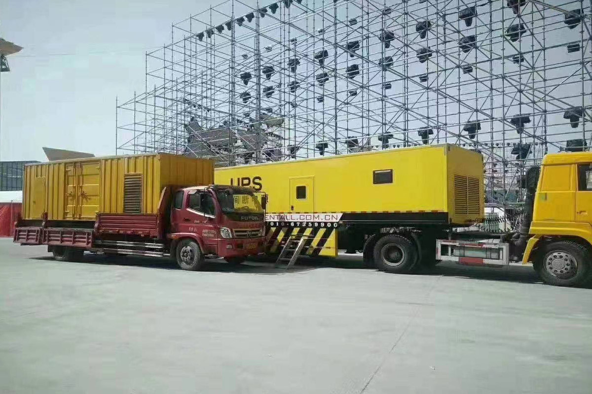 启东发电机租赁施工现场